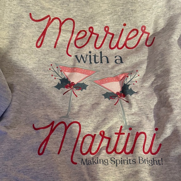 Gray 'Merrier with a Martini' Sweatshirt - Picture 2 of 3